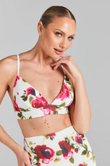 White three piece suit with red roses - View 8 | TEVQA