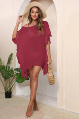 Ruffle Beach Cover Up Dress - View 18 | TEVQA
