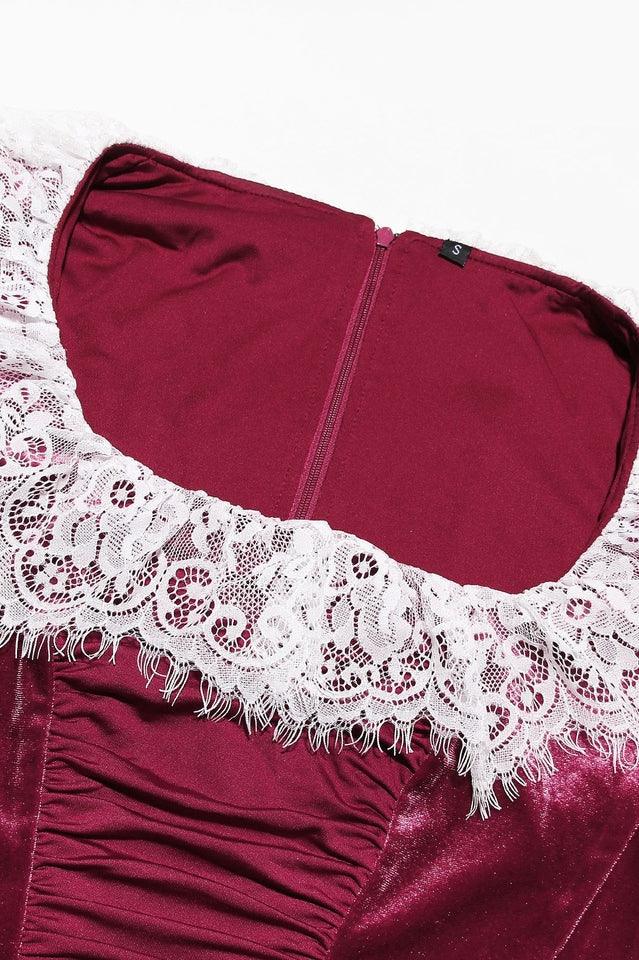 Jacinda Velvet Lace Tunic Top - View 9 | TEVQA