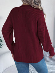 Pink cable knit button down cardigan - View 8 | TEVQA