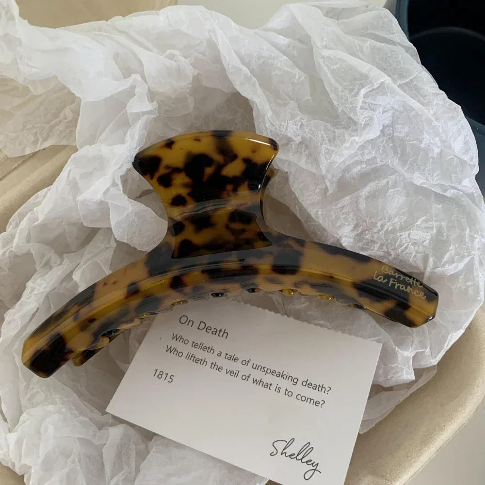 Large tortoiseshell acetate hair claw clip - View 8 | TEVQA