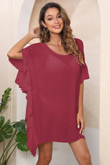 Ruffle Beach Cover Up Dress - View 17 | TEVQA