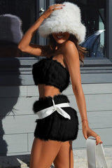 White Fur Skirt Set | Dress In Beauty