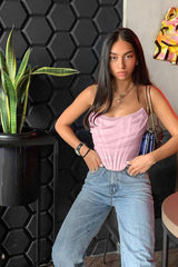 Seraphina Cream Mesh Corset Top - View 30 | TEVQA