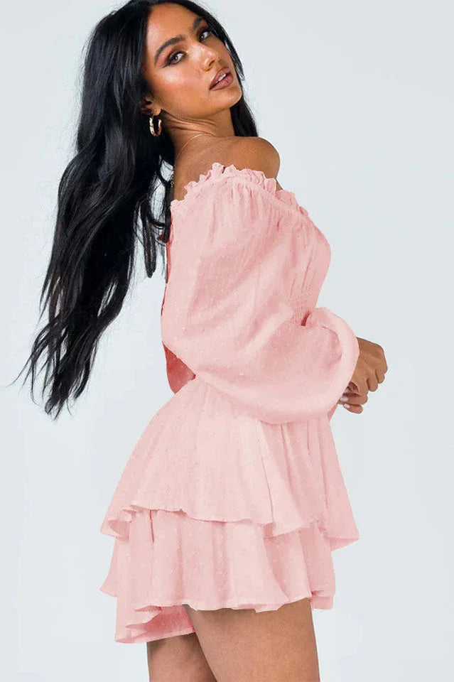 Tiered Swing Skater Romper - TEVQA