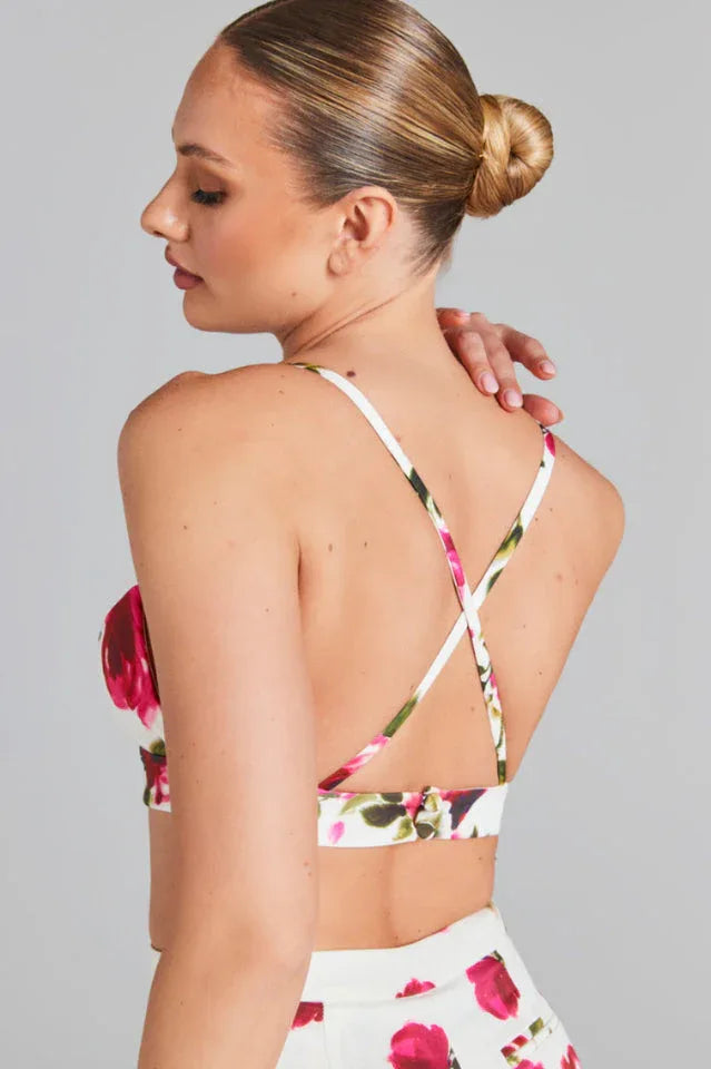 White three piece suit with red roses - View 9 | TEVQA