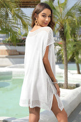 V-neck tunic beach cover up with crochet detailing - View 16 | TEVQA
