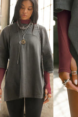 Sheer Mock Neck Long Sleeve Top - View 21 | TEVQA