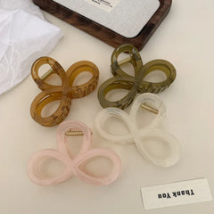Translucent Infinity Loop Hair Claw Clip - 3.5 Inch Ultra-Lightweight Accessory - TEVQA