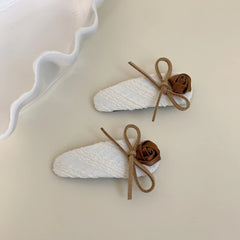 Oversized Lace Trim Coquette Scrunchie with Rosebud