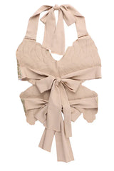 Gold sequin butterfly halter crop top - View 13 | TEVQA