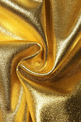 Karia Metallic Gold Corset Top | Square Neck Faux Leather Bustier & Zip Back - TEVQA