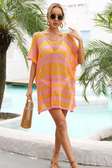 Crocheted V-Neck Beach Cover Up - View 16 | TEVQA