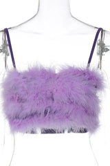 Fuzzy Feather Crop Top - View 11 | TEVQA