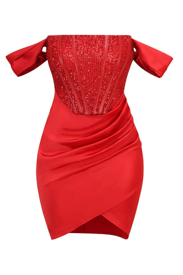 Nadia Sequin Corset Mini Dress - View 10 | TEVQA