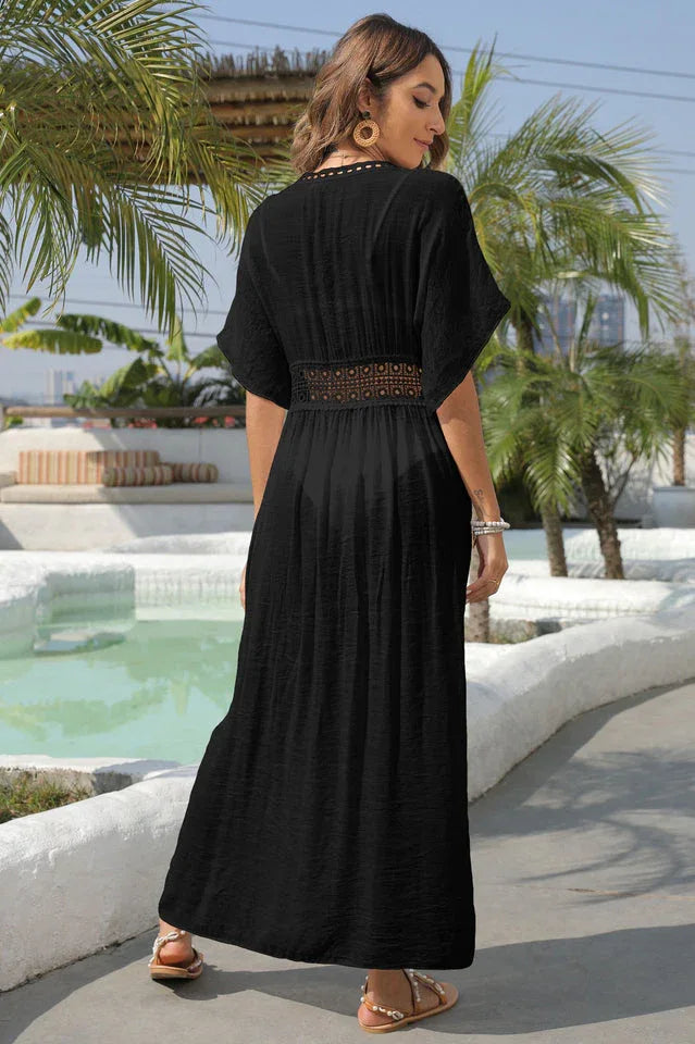 Tied Sheer Cover Up Cardigan - TEVQA