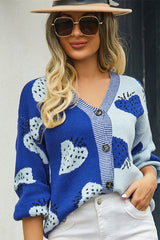 Two-Tone Strawberry Button Down Cardigan | Dress In Beauty