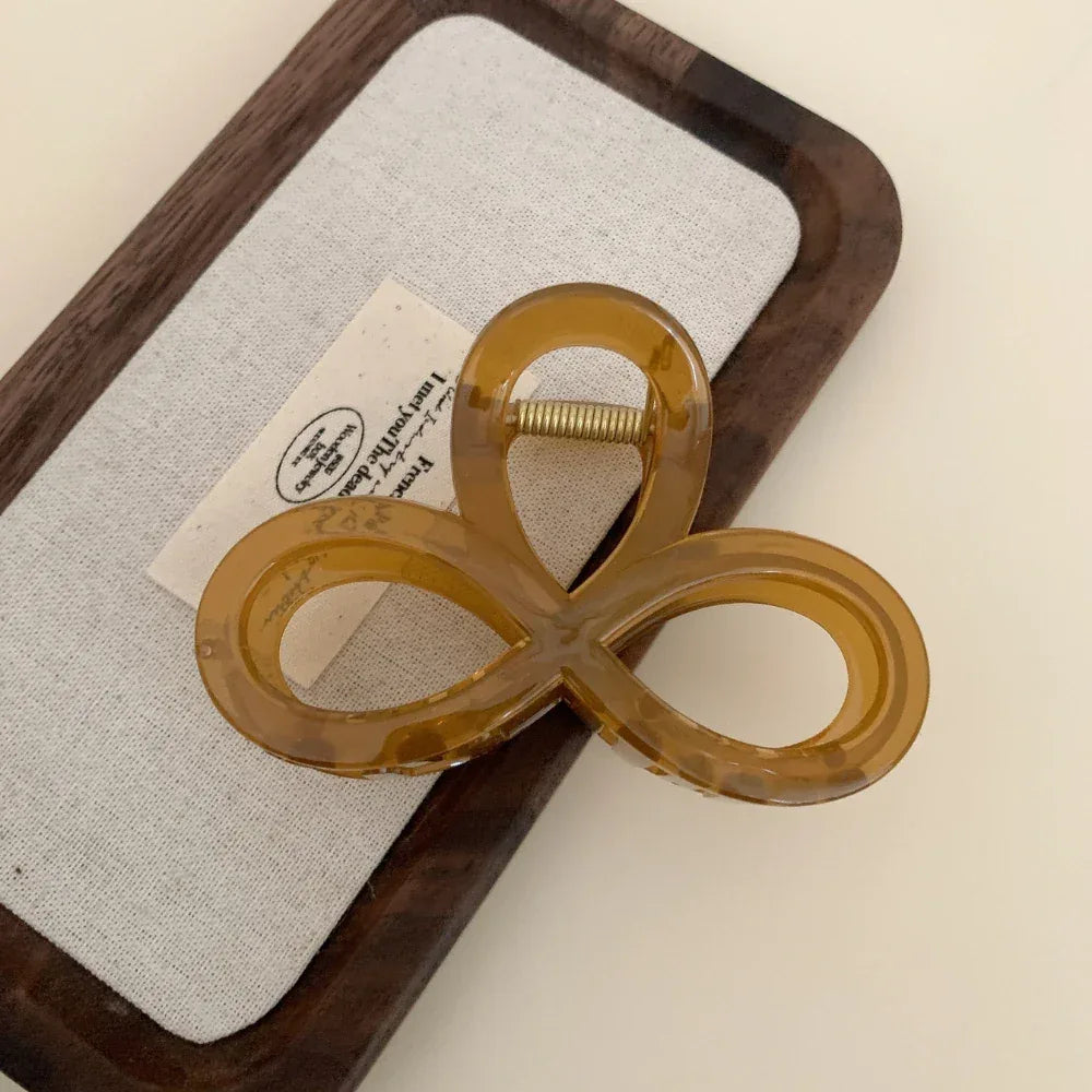 Translucent Infinity Loop Hair Claw Clip - 3.5 Inch Ultra-Lightweight Accessory - TEVQA
