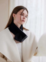 Two-tone knit cross scarf - View 14 | TEVQA
