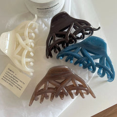 Abstract Organic Intertwined Hair Claw Clip - 4.1 Inch Modern Cutout Accessory