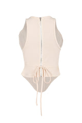 Zipper Tie-Up Corset Waist Tank Top | Dress In Beauty