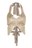 Gold sequin butterfly halter crop top - View 12 | TEVQA