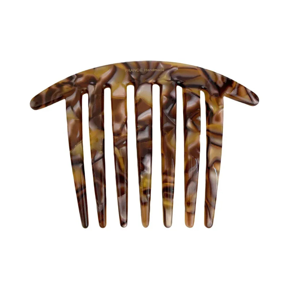 French Design Acetate 7-Tooth Hair Comb (4.4 Inch) - TEVQA