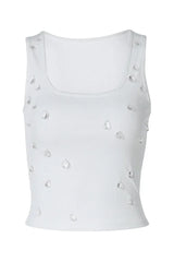 Ribbed Crystal Tank Top - View 24 | TEVQA