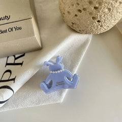 2 Inch Mini Pearl Bunny Acetate Hair Claw - Coquette & Preppy Style