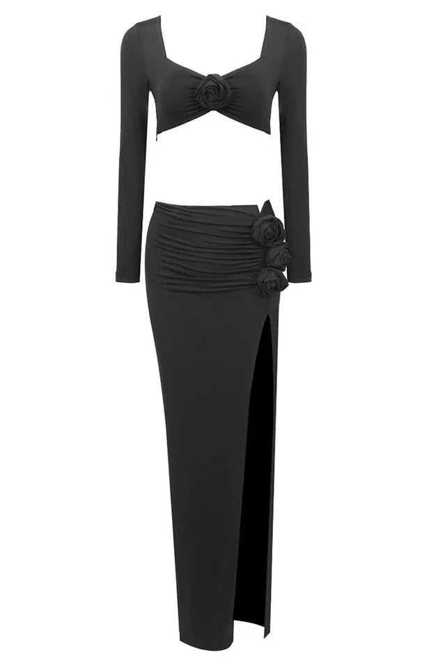 Rose High Split Maxi Dress - View 12 | TEVQA
