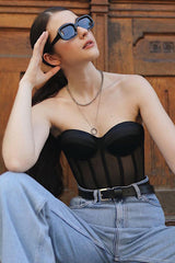 Black Sheer Corset Bustier | Dress In Beauty
