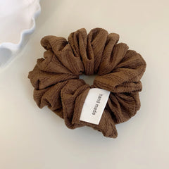 Oversized Lace Trim Coquette Scrunchie with Rosebud