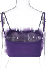 Fuzzy Feather Crop Top - View 12 | TEVQA