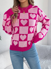 Heart Checkerboard Sweater - View 12 | TEVQA