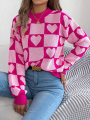 Heart Checkerboard Sweater - View 7 | TEVQA