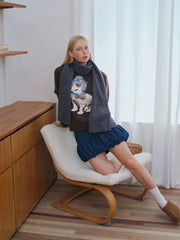 Pure 100% Wool Solid Knit Scarf