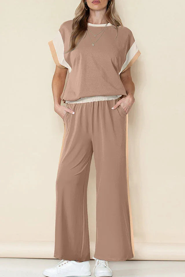 Women's striped knit two-piece set - View 8 | TEVQA