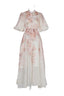 Floral Print Midi Dress with Puff Sleeves - View 8 | TEVQA
