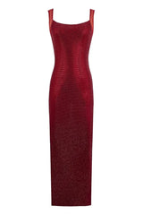Sequin maxi dress with scoop neck and open back - View 12 | TEVQA