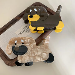 Adorable Acetate Dachshund Dog Hair Claw Clip - 3.8 Inch