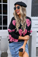 Pink bow knit sweater - View 11 | TEVQA