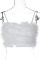 Fuzzy Feather Crop Top - View 13 | TEVQA