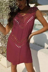 Openwork Knit Beach Cover-Up Dress - View 17 | TEVQA