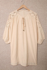 Spliced Lace Three-Quarter Sleeve Cover Up | Dress In Beauty