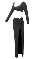 Rose High Split Maxi Dress - View 13 | TEVQA