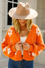 Cuteness Flowers Fuzzy Knit Cardigan | Dress In Beauty
