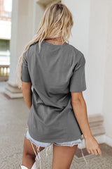 Guitar Slogan Letter Graphic Tee | Dress In Beauty