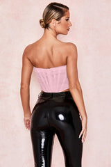 Seraphina Cream Mesh Corset Top - View 12 | TEVQA