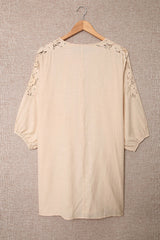 Spliced Lace Three-Quarter Sleeve Cover Up | Dress In Beauty