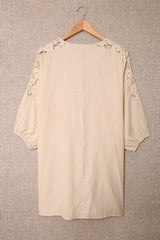 Lace Trim Three-Quarter Sleeve Cover-Up - View 16 | TEVQA